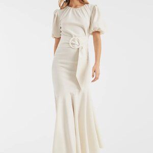 Sachin & Babi Womens size 8 Ivory Camila MIDI Dress Belted $650 Bridal Wedding